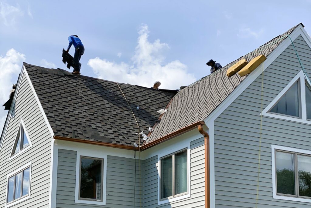 an image of a new roof being installed