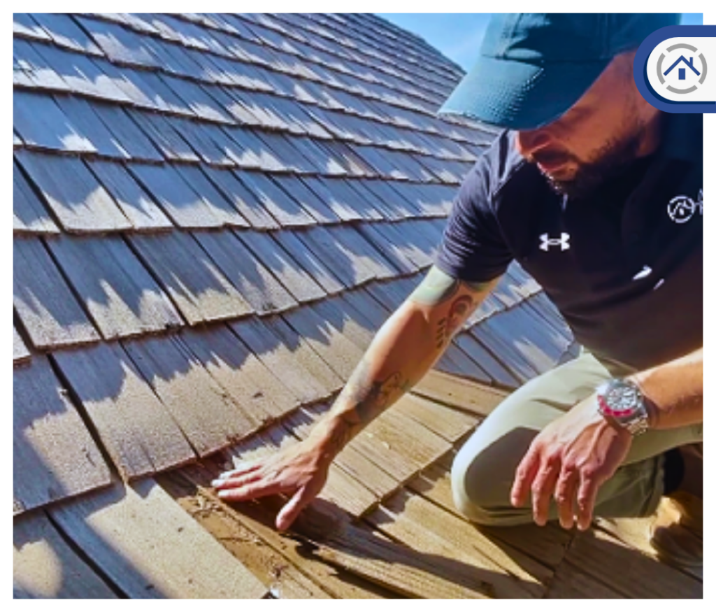an image of a roof inspection which helps detect roof issues early and help homeowners manage their home's energy efficiency