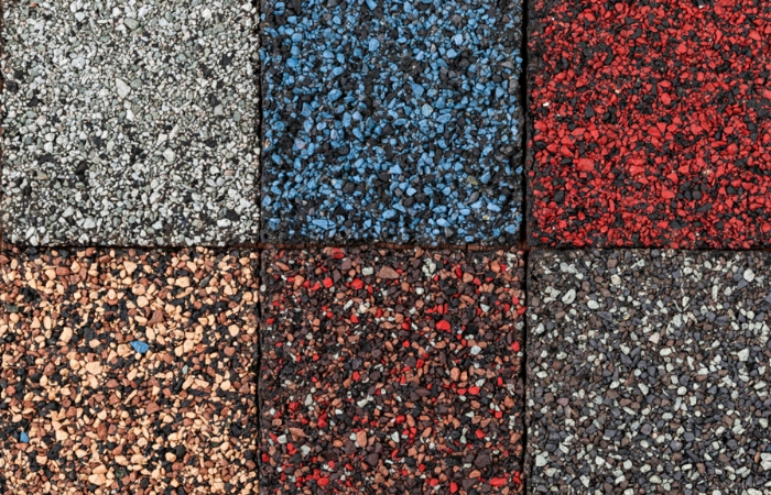 Different colors of granules for asphalt shingle roof