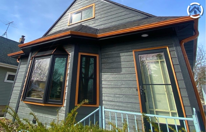 One of the best siding options for Wisconsin's homes — A  home with a newly installed LP Smart Siding in color graphite.