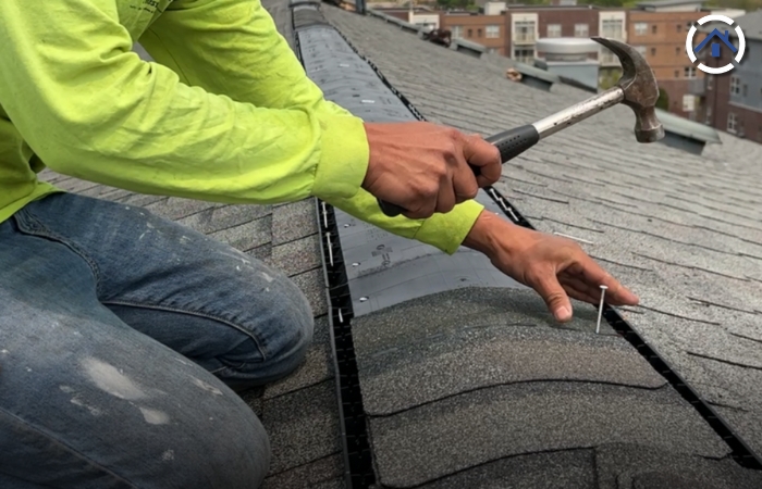 Ridge vent installation on roof